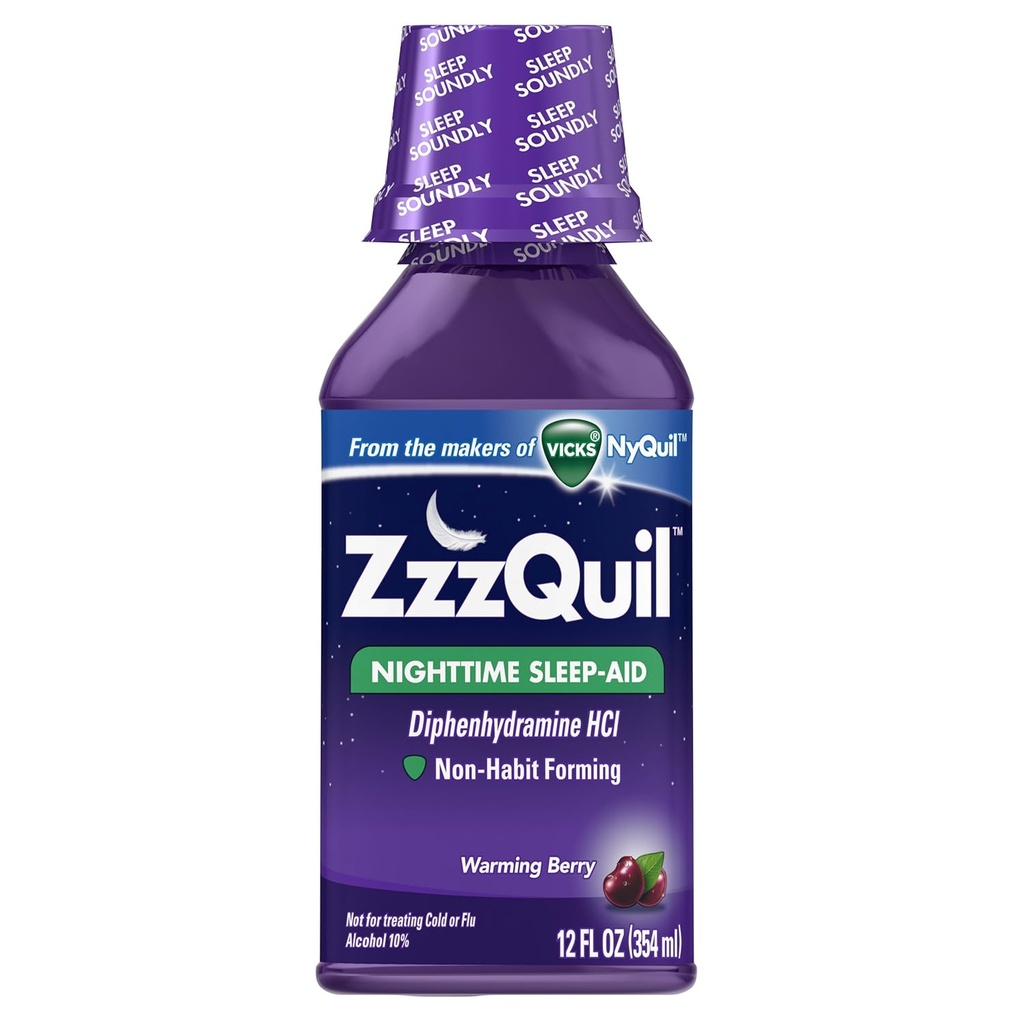ZzzQuil nočno spanje-aid tekoče ogrevanje jagodni okus 12 Fl Oz