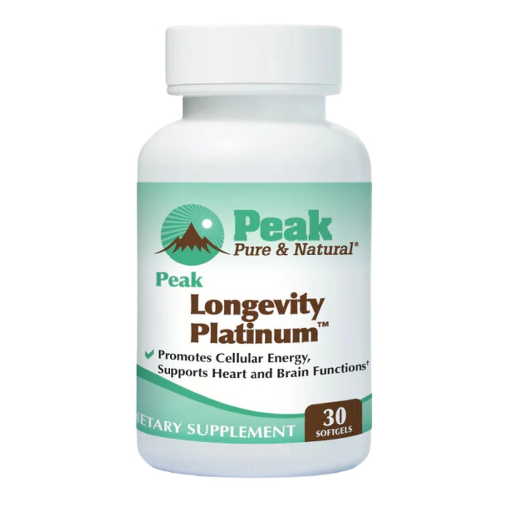 Peak Longevity Platinum PQQ dodatek s koencimom Q10 - pirolokinolin kinon z Ubikinolom CoQ10 in Shilajit - Mitohondrial dodatek za naravno energijo in zdravo staranje (30 Softgels)
