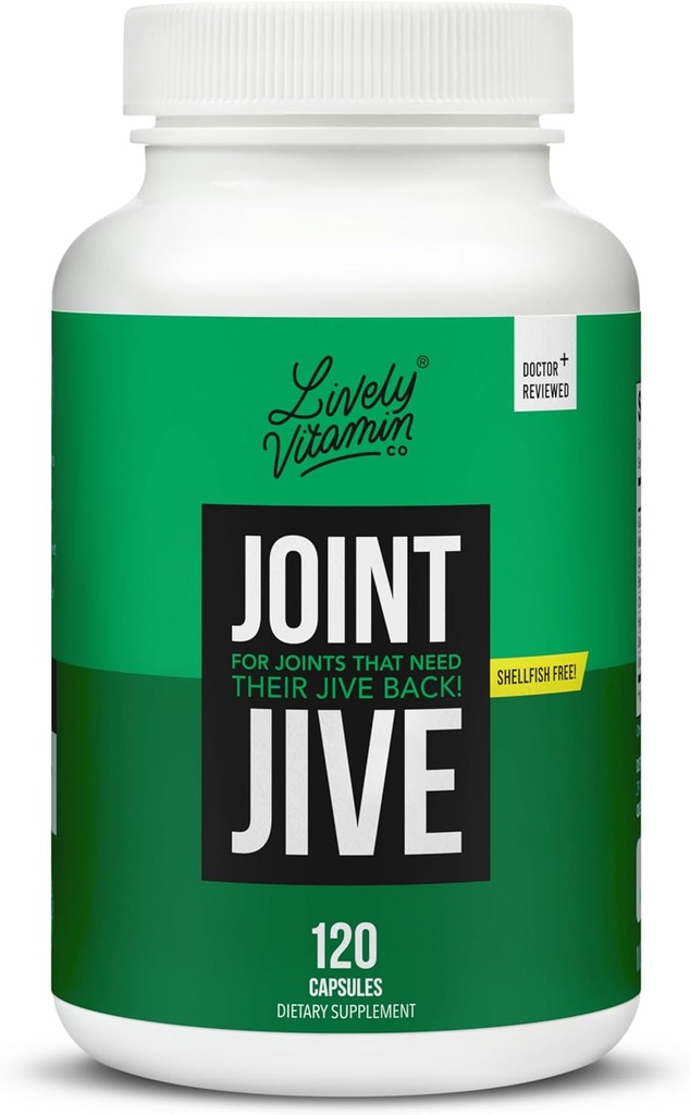 ŽIVI VITAMIN CO. Skupni Jive - Lubrikatni sklepi (Knee, Angle, Neck, Ramena, Nazaj) - Kolagen - Glukozamin - MSM - Quercetin - Chondroitin - Devils Claw - Shellfish-free Formula - 120 Count