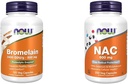 Zdaj dopolnila, Bromelain 2.400 GDU/g - 500 mg, naravni proteolitični encim*, 120 Veg kapsul in dodatkov, NAC 600 mg s Selenium & Molibdenum, 250 Veg kapsul
