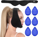 Modrost Zob Ice Pack glavo Ovoj, Obraz Ice Pack za modrost Zobje, Jaw Ice Pack za obraz oralna kirurgija s 6 Vroče hladno gel paket za TMJ lajšanje bolečine, izvleček zob, Tonzillectomy recovery-črna