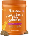 Zesty Paws Salmonsko olje za pse koža in plašč, Omega 3 ribje olje žveči, pes alergija Relief Chews, Srbečica Relief dodatek, 250 Count, Losos Flavor