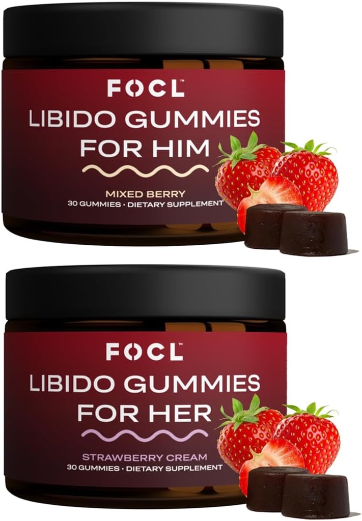 FOCL Ženska in moški Libido Booster Intimnost Set - 1 mesec dobava Libido Gumies za moške in ženske s Horny Kozja trava 