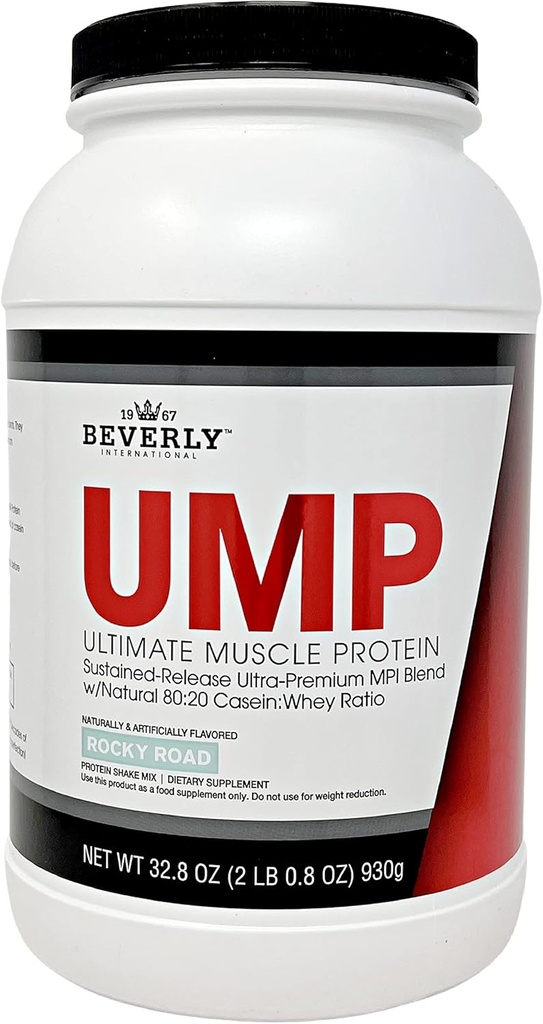 Beverly International UMP Protein Powder, Rocky Road. Edinstveno Whey-Casein Ratio gradi poševno mišico. Preprosto za prebavo. No Bloat. (32,8 oz) 2lb .8 oz