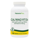 NaturesPlus kalcij/magnezij/vitamin D3 z vitaminom K2 - podpira zdravje kosti in imunskega sistema - vegetarijansko, brez glutena - 180 tablet - 45 postrežbe