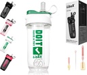 Litex Shaker steklenice za stresanje beljakovin, 26oz Blender Shaker steklenica za predworkout,Shaker pokali s slamo, BPA brez tritan mešalnik steklenice za beljakovine v prahu, s krtačo in navodila (bela)