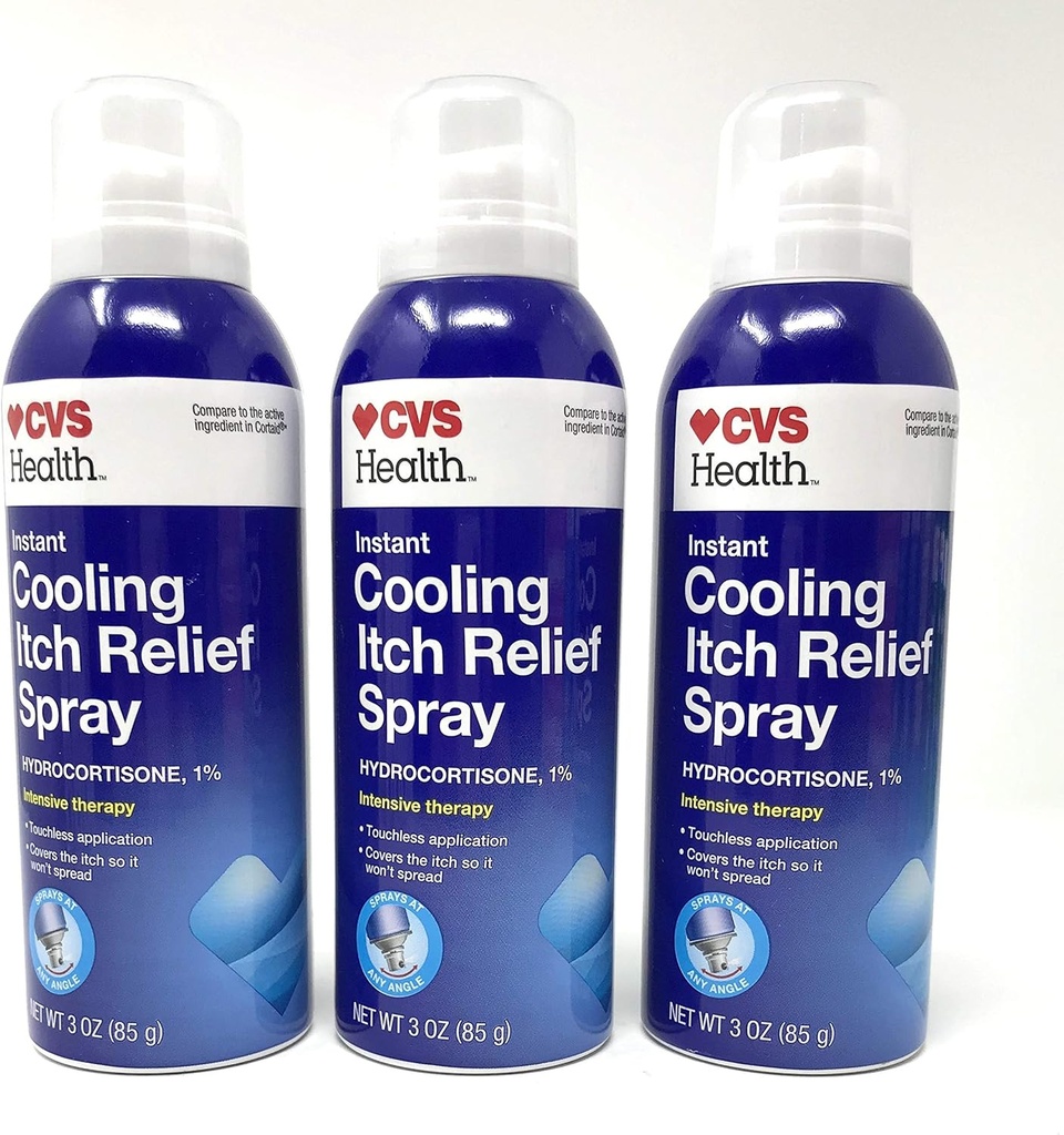 CVS Takojšnje hlajenje Srbečica Relief Spray Hydrocortison 1% Intenzivna terapija 3 Oz (3 pakiranja)