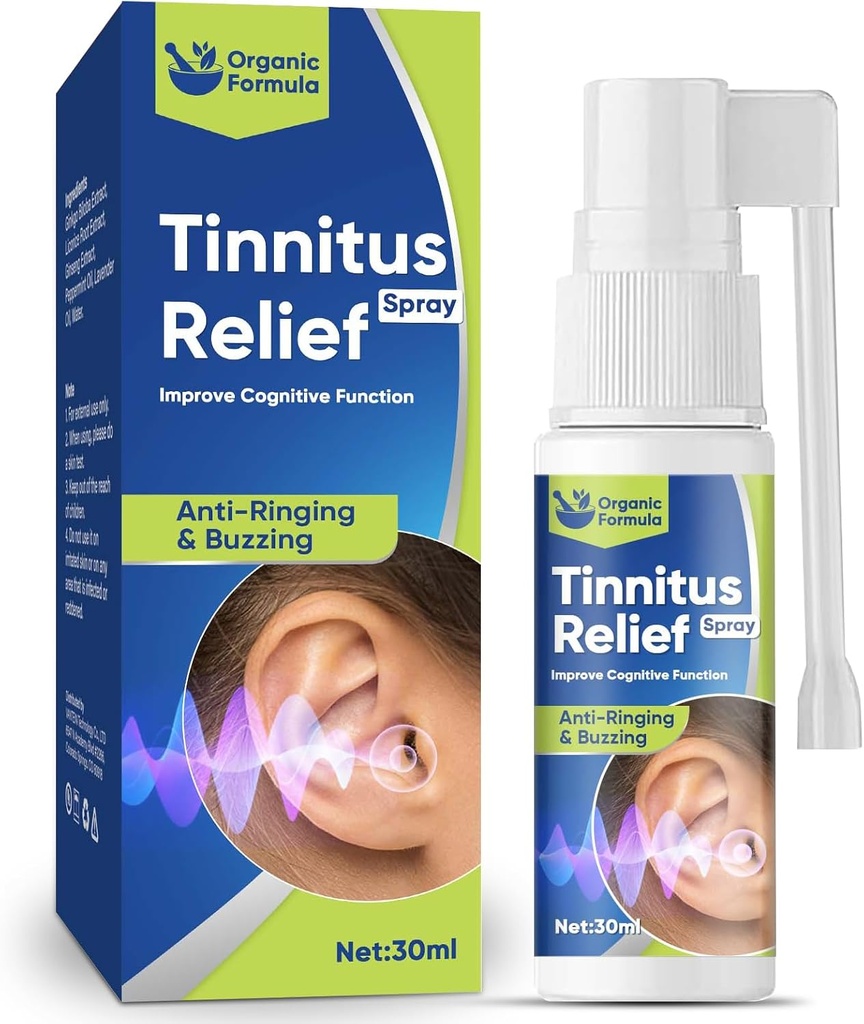 TUHIMO Tinitus Rëliëf za zvonjenje ušesa,Naravna učinkovita tinitus zdravljenje Spray,30ml-modra