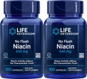 Podaljšanje življenja Št Flush Niacin 640 mg, 100 kapsul (paket po 2)