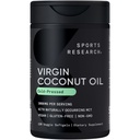 Sports Research® Organic Coconut Oil Kapsule 3000MG - Hladno stiskano ekstra deviško kokosovo olje s srednje verižnimi trigliceridi (MCT) - Vegansko prijazno in ne-GMO preverjeno - 120 Softgels