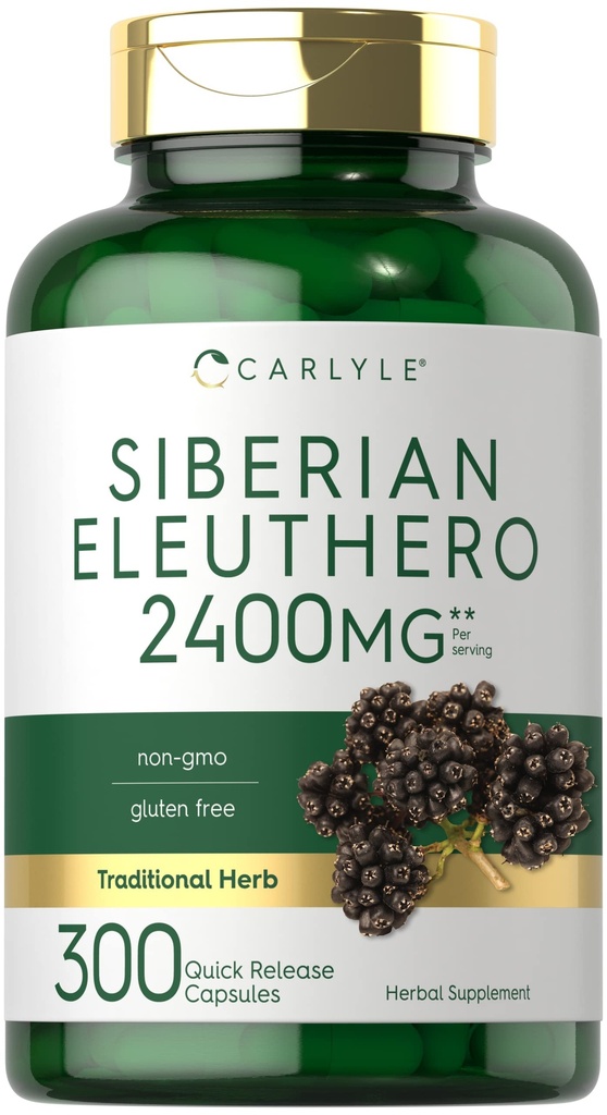 Carlyle Siberian Eleuthero | 300 Capsules | Non-GMO and Gluten Free Formula | Siberian Ginseng | Traditional Herbal Supplement
