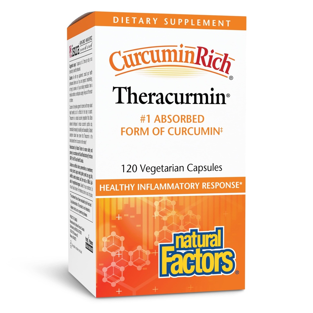 Naravni dejavniki, CurcuminRich Theracurmin, 30 mg, oblikovan za superior absorpcijo, 120 število (paket po 1)