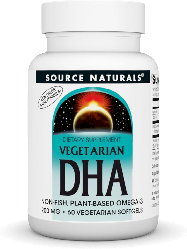 Vir Naturals Vegetarijanski DHA z nevromini, neribji rastlino-na osnovi Omega-3, 60 SoftGels