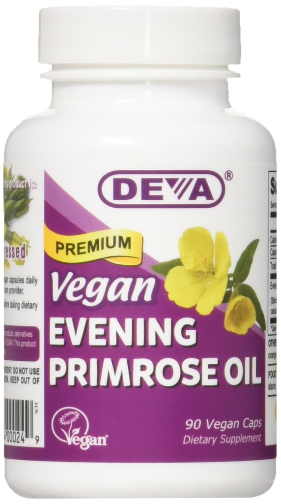 Deva Vegan Vitamini Večer Primrose olje Vcap, 90 Število
