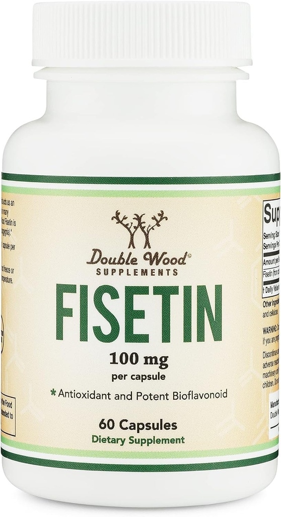 Fisetin dodatek - 100mg bioaktivnih Flavonolov, 60 Število (Bioflavonoid polifenoli dodatek, podoben Apigenin, Luteolin, in Quercetin) Podpora staranja senolitično z dvojnim lesom