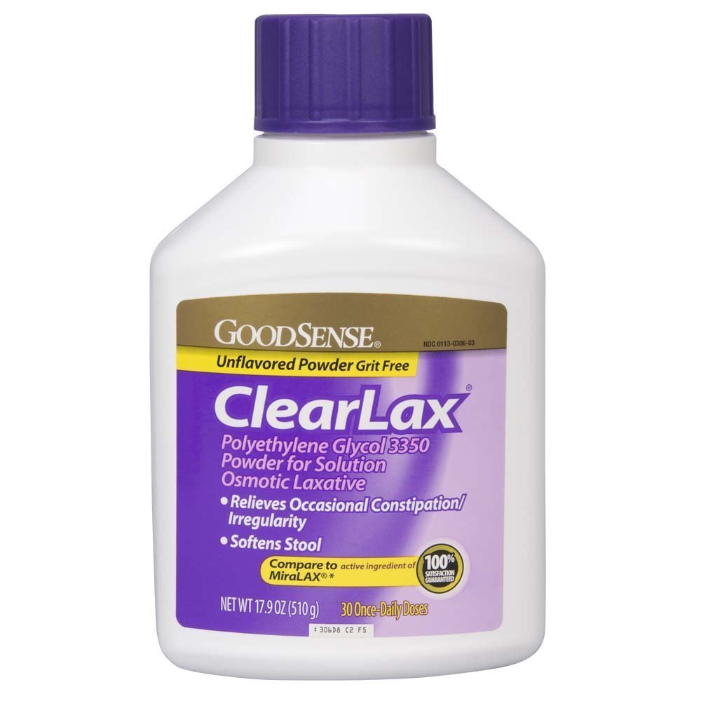GoodSense ClearLax, polietilen Glycol 3350 prašek za raztopino, osmotska odvajala, 17.9 Ounce