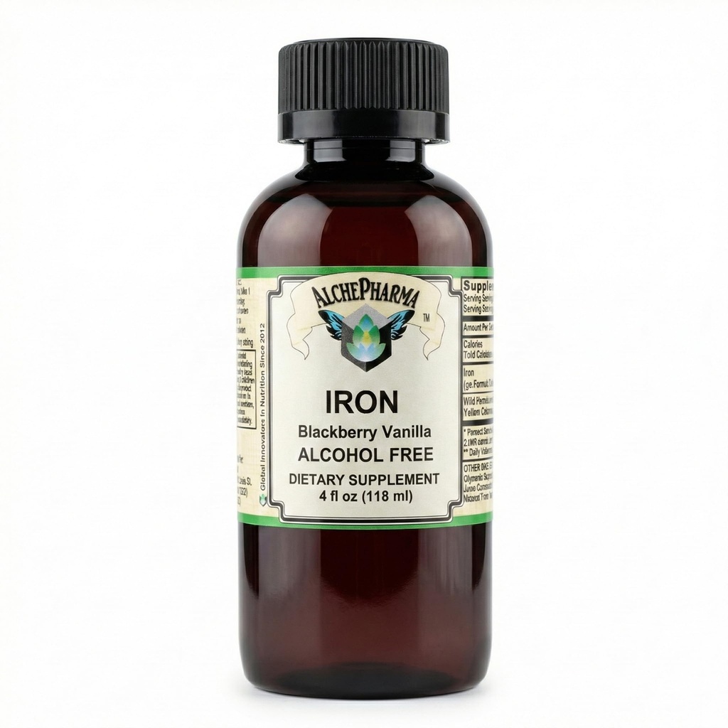 Železova tekočina (Gentle High Absorption Ferrous Bisglicinat Chelate) BlackBerry Vanilla 4 fl oz 24 Servisi