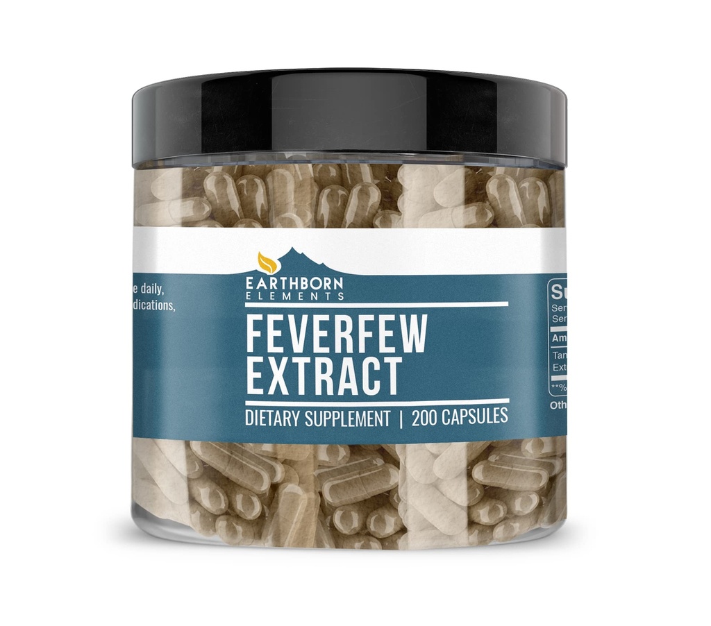 Feverfew Extract 200 kapsul, čistih in nerazredčenih, brez dodatkov