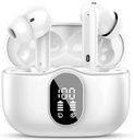 Btootos Wireless Earbuds Bluetooth 5.4 Slušalke Bas Stereo Ear Buds z mikrofonom Prekliči Mic LED zaslon v ušesnih slušalkah IP7 Vodoodporni 36H Čas igranja za prenosne telefone Sports Worout White