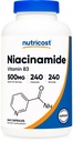 Nutricost Niacinamid (vitamin B3) 500 mg, 240 kapsul - brez glutena, brez flush vitamin B3