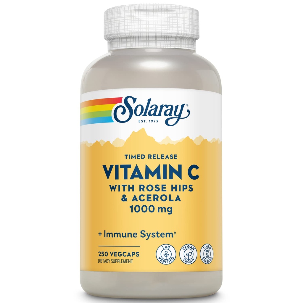 SOLARAY Vitamin C z Rose HIPS & Acerola 
