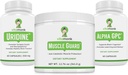 VitaMonk Muscle Guard & Alpha GPC Uridin Stack Bundle, HMB, EAA, Vitamin D, Magnezij & Brain Podpora za fokus, jasnost, in rast mišic