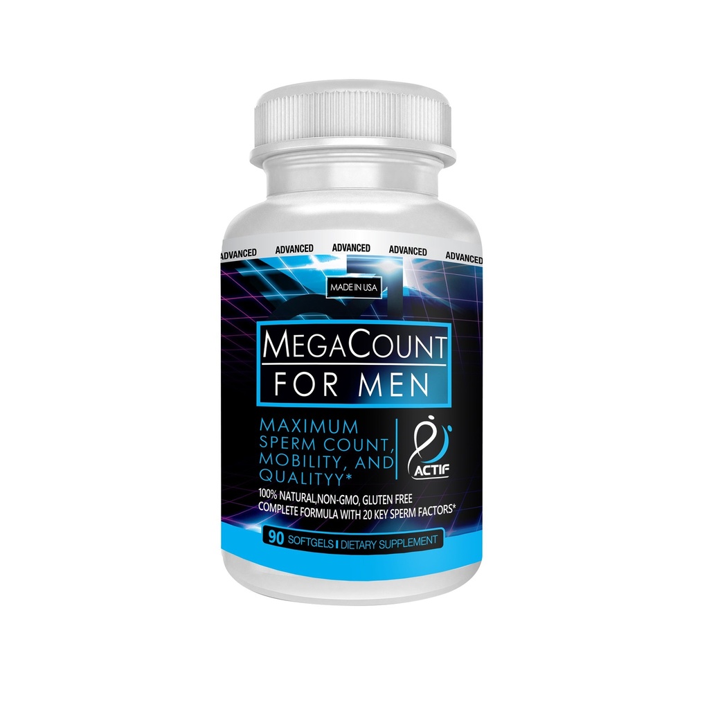 ACTIF MegaCount za moške - Največja podpora za plodnost in Sperm Count Booster, Klinično dokazano izboljšati število in gibljivost Sperm - Non-GMO, Made in USA, 90 Count