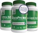 Zdrava glukoza Presnova Pospeševalnik Pack Featuring GlucoPro Max, Alfa lipoična kislina in ultra-Betic multivitamin