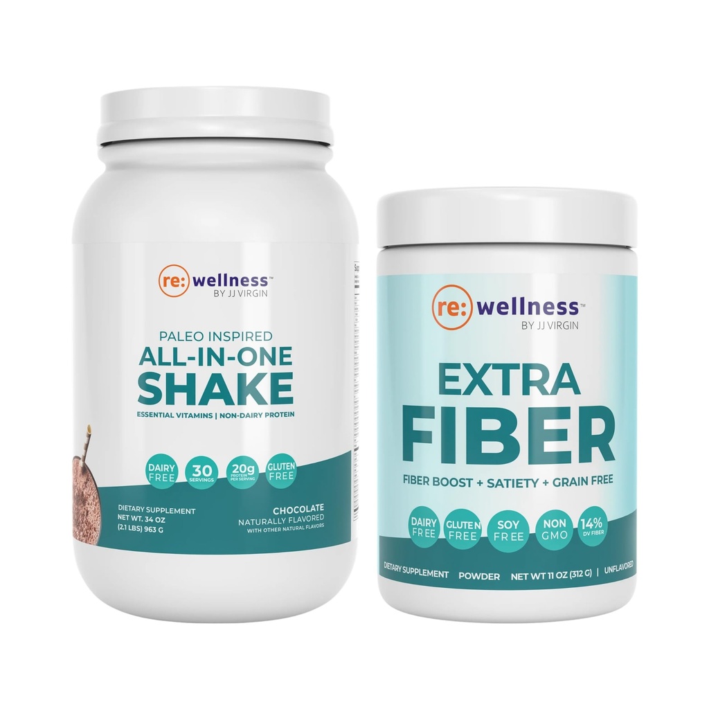 Reignite Wellness JJ Deviška čokolada Paleo All-in-One Shake in Extra Fiber Powder dodatek