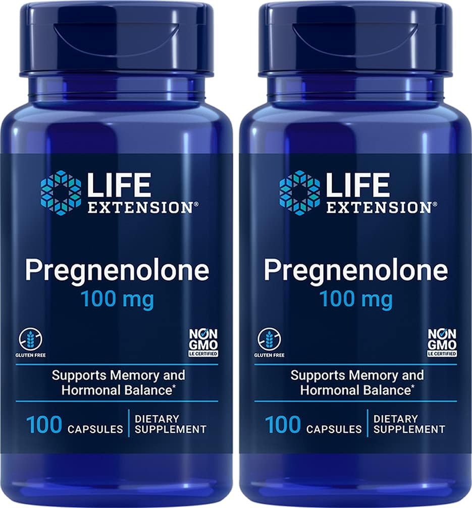 Life Extension Pregnenolone 100 Mg 100 Caps 2-Pack (200 število)