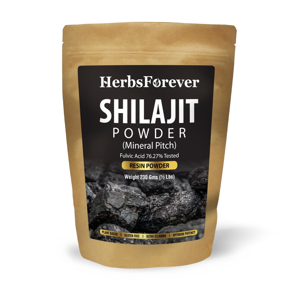 Herbsforever Shilajit v prahu Mineralna smola Antioksidant Splošno Wellness koncentriran ekstrakt 6:1 8.11 oz 230 GMS