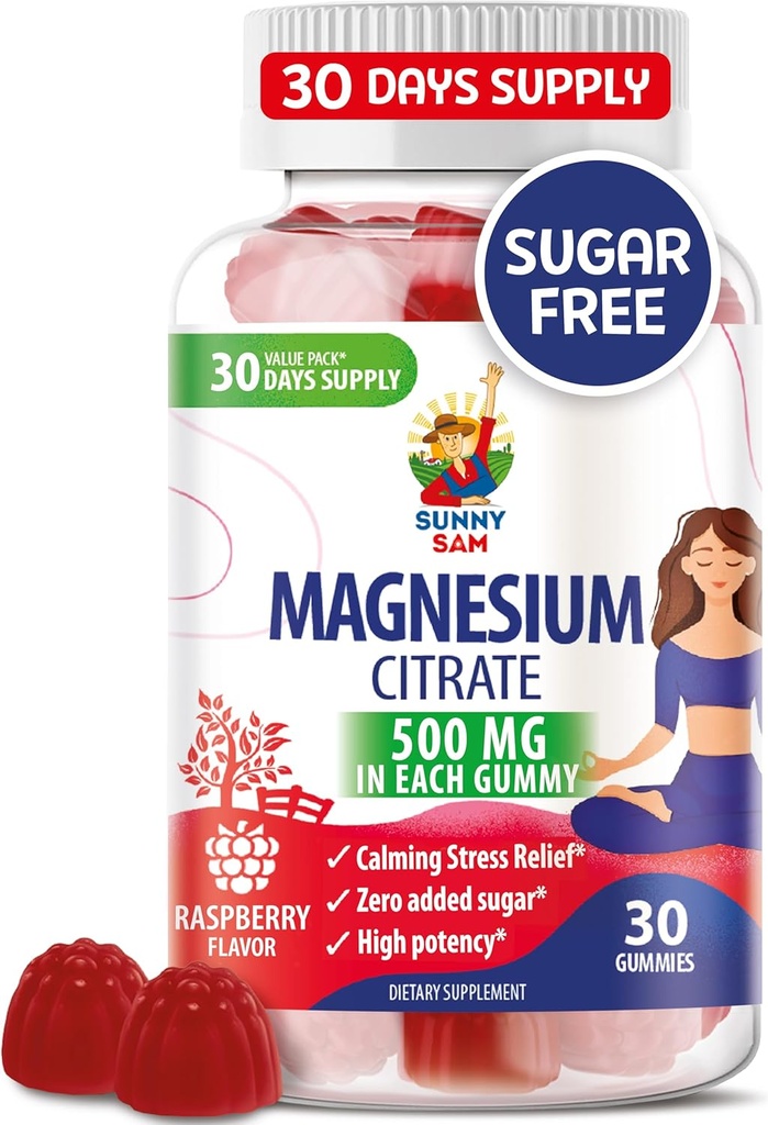 Magnezijevi žvečilni gumiji za otroke in odrasle - 500mg - Mirni Magnezijevi žvečljivi žvečljivi dodatki za Mood & Muscle Support