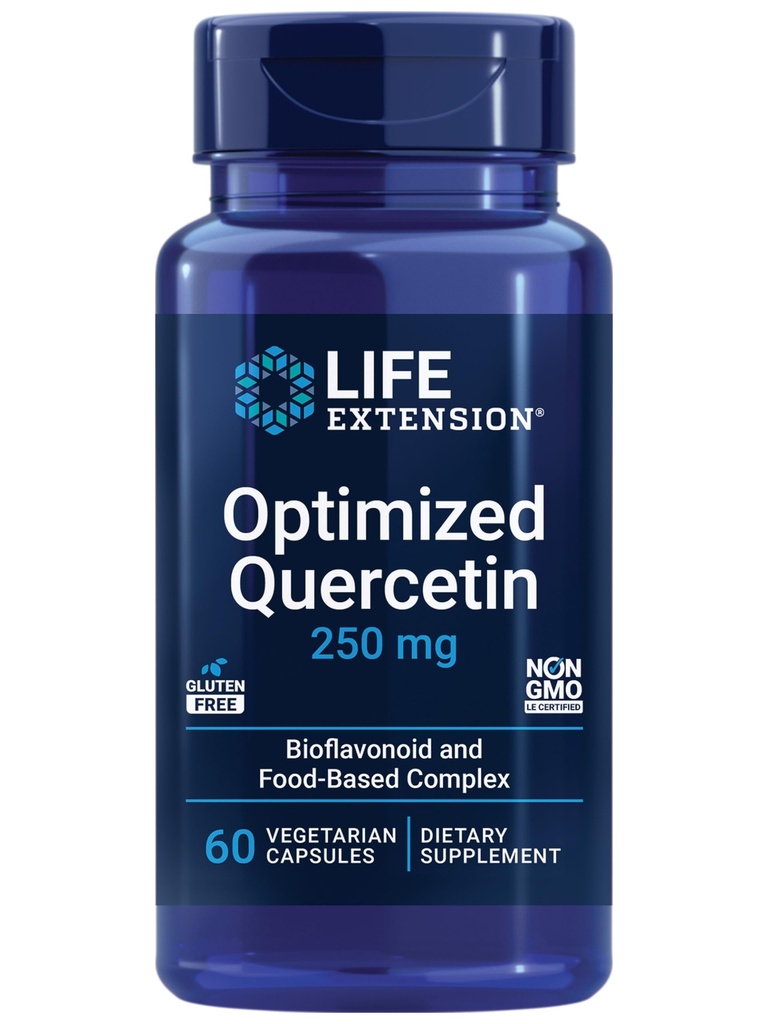 Optimizirano trajanje življenja Quercetin 250 mg podpira imuno zdravje, zdravje srca, ne-GMO, brez glutena - 60 vegetarijanskih kapsul