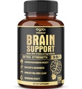 agobi 9in1 Brain Support Supplement - Mešanica z Ashwagandha, Panax Ginseng, Gotu Kola, Ginkgo Biloba, Črna paprika & Več - Natančnost, Fokus, Spomin in energijski ojačevalec - 150 Kapsule za 5 mesecev