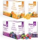 Ener-C Sugar Brez sladkorja Mešanica multivitaminske pijače - Vitamin v prahu za vodo, elektroliti v prahu brez sladkorja, Hydration Boost Packets, Zero Sugar, Vitamin C & B12 Dopolnilna tekoča mešanica - Orange & Berry, 60 Count