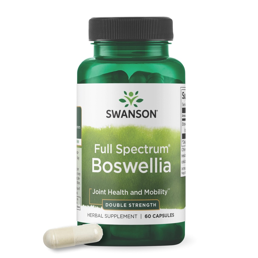 Swanson Dvojna moč Boswellia Serrata Ayurvedic Skupni dodatek za aktivne odrasle Iskanje prožnost in mobilnost podporo - 800 mg (60 kapsul)