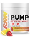 RAW Pump Stim brezplačno Pred vadbo (Strawberry Lemonade) - Nestimulant Pre Workout dodatek v prahu dušikov oksid Booster - Pre Workout Dodatki Pijača za med vadbo - 40 Serving