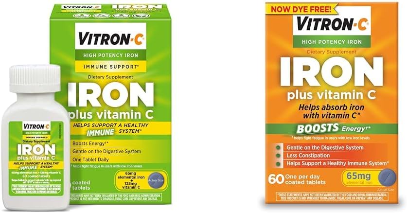 Vitron-C visoke jakosti železa dodatek z vitaminom C, 60 Count, pakiranje po 2