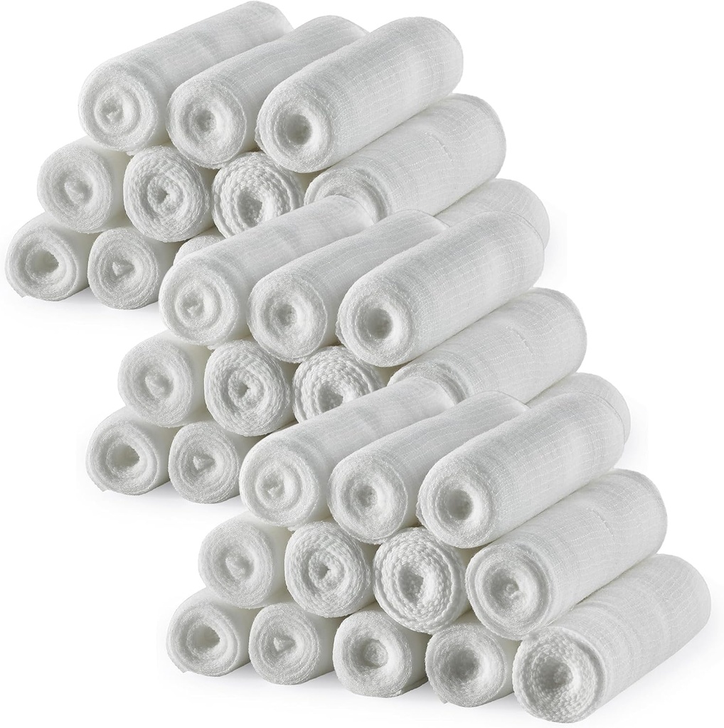 MEDCA GAUZE Bandage rolls - 36 Pack, 4 v x 4,1 Yards per roll, Medical Stretch Previjanje za oblačenje vseh vrst ran in komplet za prvo pomoč (4-Inch, 36 Pcs)