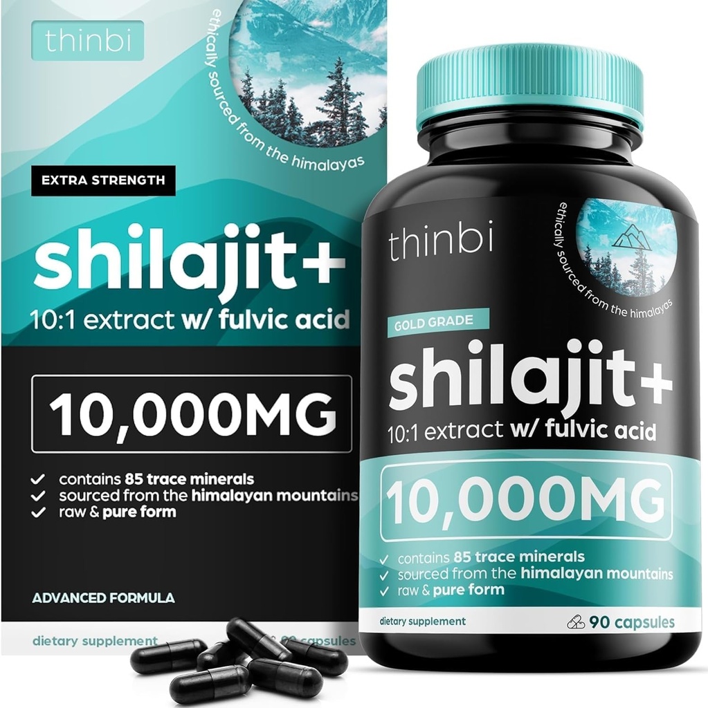 Tanči Pure Himalajan Shilajit Organske kapsule s fulvično kislino in sledljivimi minerali - 90 števk