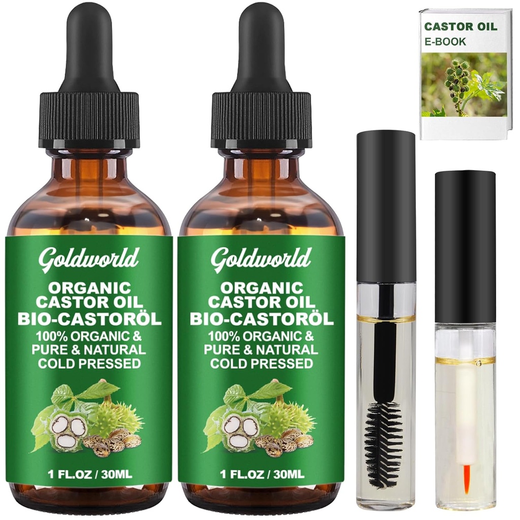 Castor Oil Organic and Pure Cold Pressed Nerafinirane trepalnice rastni serum, Hexane brezplačno steklena steklenica Lash, božična darila za ženske nogavice polnilniki
