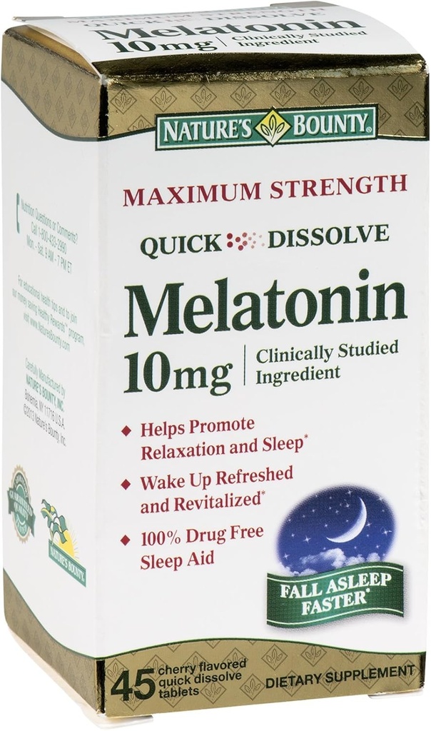 Narava Bounty Melatonin 10 mg Quick Dissolve tablete 45 ea (paka 3)