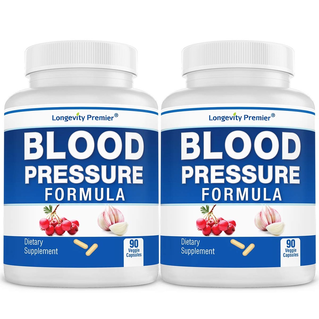 [2-steklena vrednost paketa] Dolgoživost krvni tlak Formula - Znanstveni formula z Hawthorn & 12+ Kakovost Vsa naravna zelišča