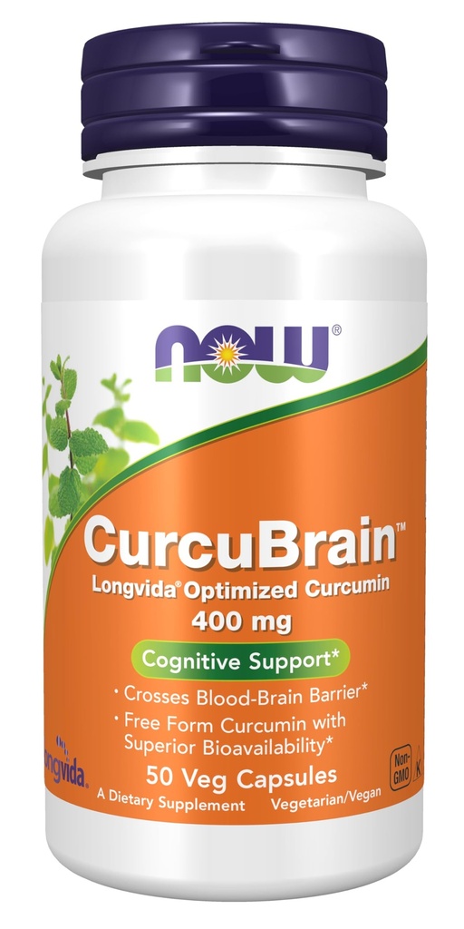 ZDAJ dopolnila, CurcuBrainTM 400 mg z optimiziranim kurkuminom Longvida®, 50 Veg kapsul