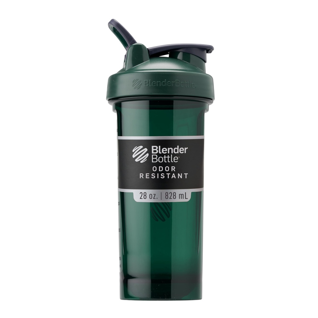 BlenderBottle Shaker serija Pro kot nalašč za beljakovinske pretrese in pred vadbo, 28-ounce, polno barvno zelena