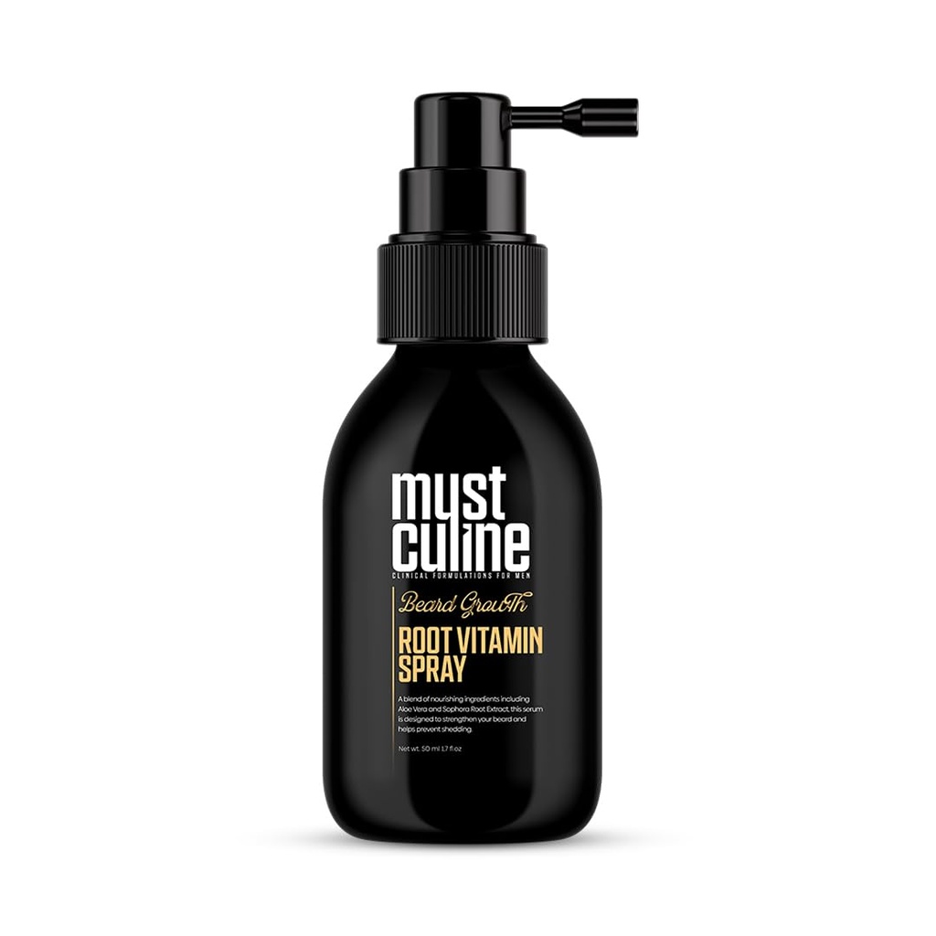Beard Root Vitamin Spray, 1.7 Fl Oz, Neoporečna, Podpira rast in krepitev, Fuller, Thicker, Bushy Beards, Odrasli, Moški izdelki
