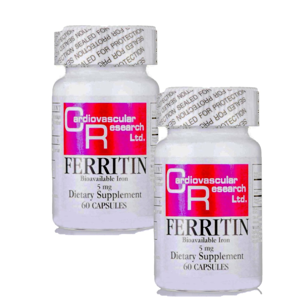 Kardiovaskularna raziskava Ferritin (biorazpoložljivo železo), 60 števk (paket z 2)