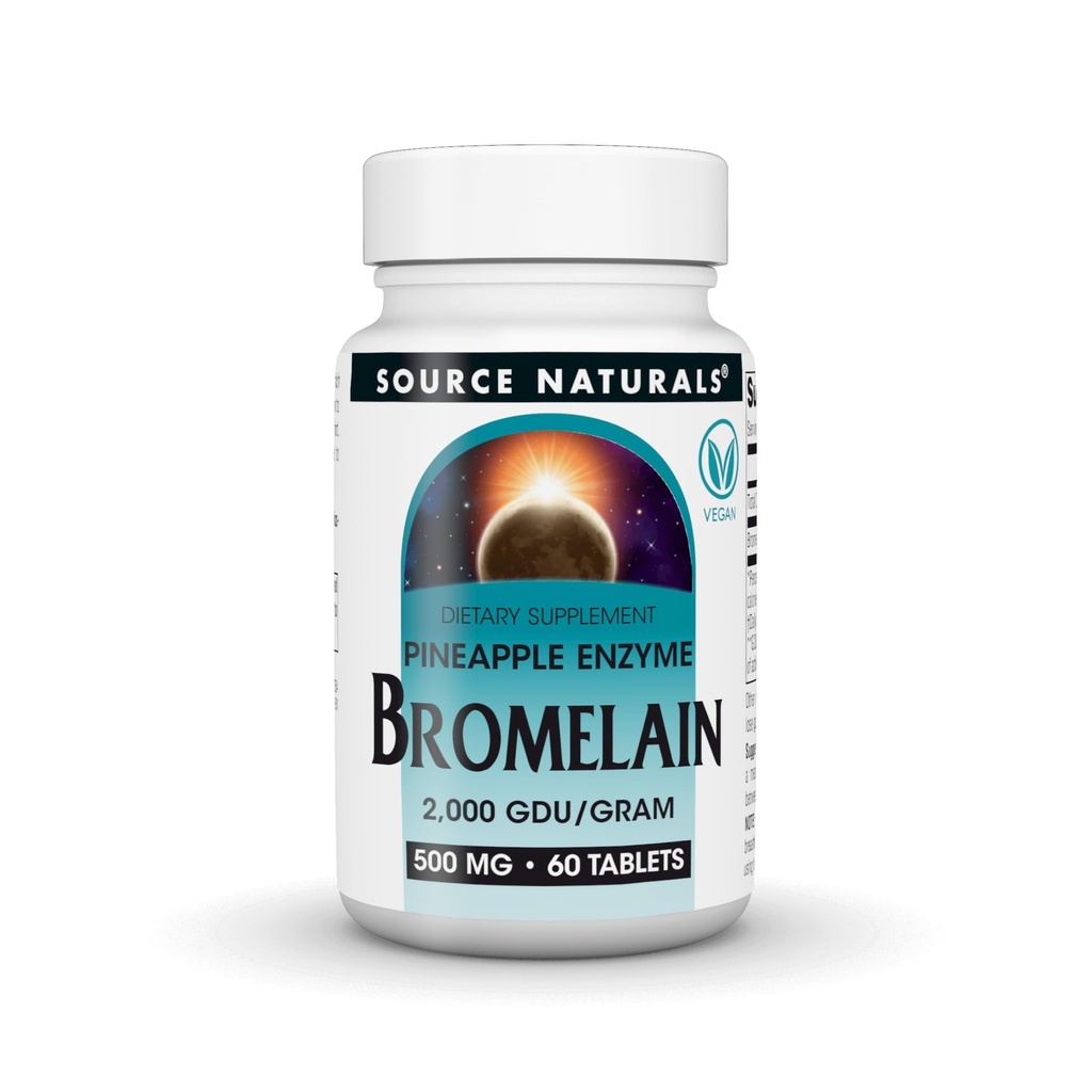 Vir Naturals Bromelain, 2000 GDU/GRAM, Ananas Enzyme, 500 MG - 60 tablet