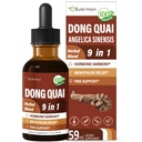 Dong Quai Liquid dodatek za ženske, Angelica Sinensis Root Extract Tinkture Support Menopause & PMS Relief, vroče Flashes, Zeliščna mešanica kapljice z rdečo Clover Fenugreek. 2oz