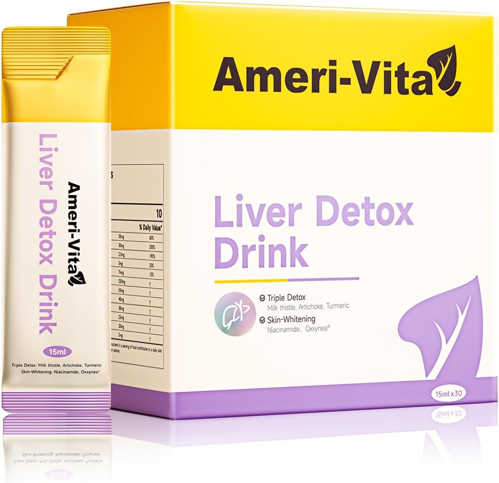 Tekoča jetra Detox Drink dodatek - mleko Thistle & Artichoke Extracts s kurkuma in Inositol - naravna jetrna zdravstvena podpora - Sugar-free, Non-GMO, Peach Flavor - 30 Sachets